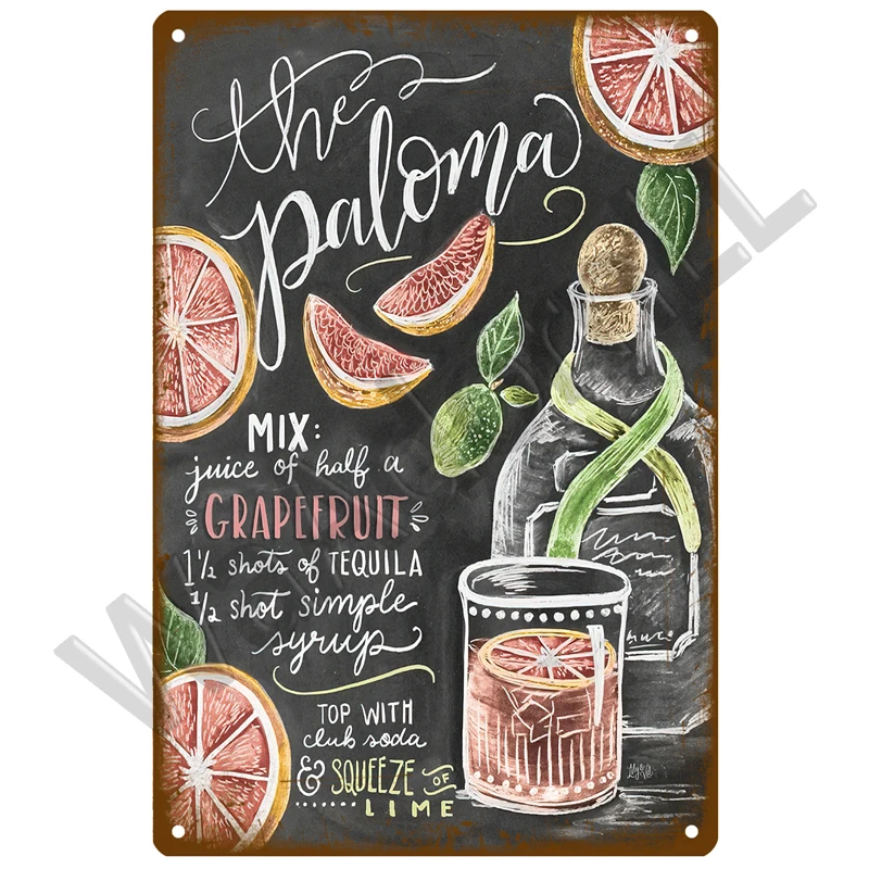 Vintage Cocktail Decorative Tin Sign 20x30 cm 18 Vintage Cocktail Decorative Tin Sign 20x30 cm - Image 18