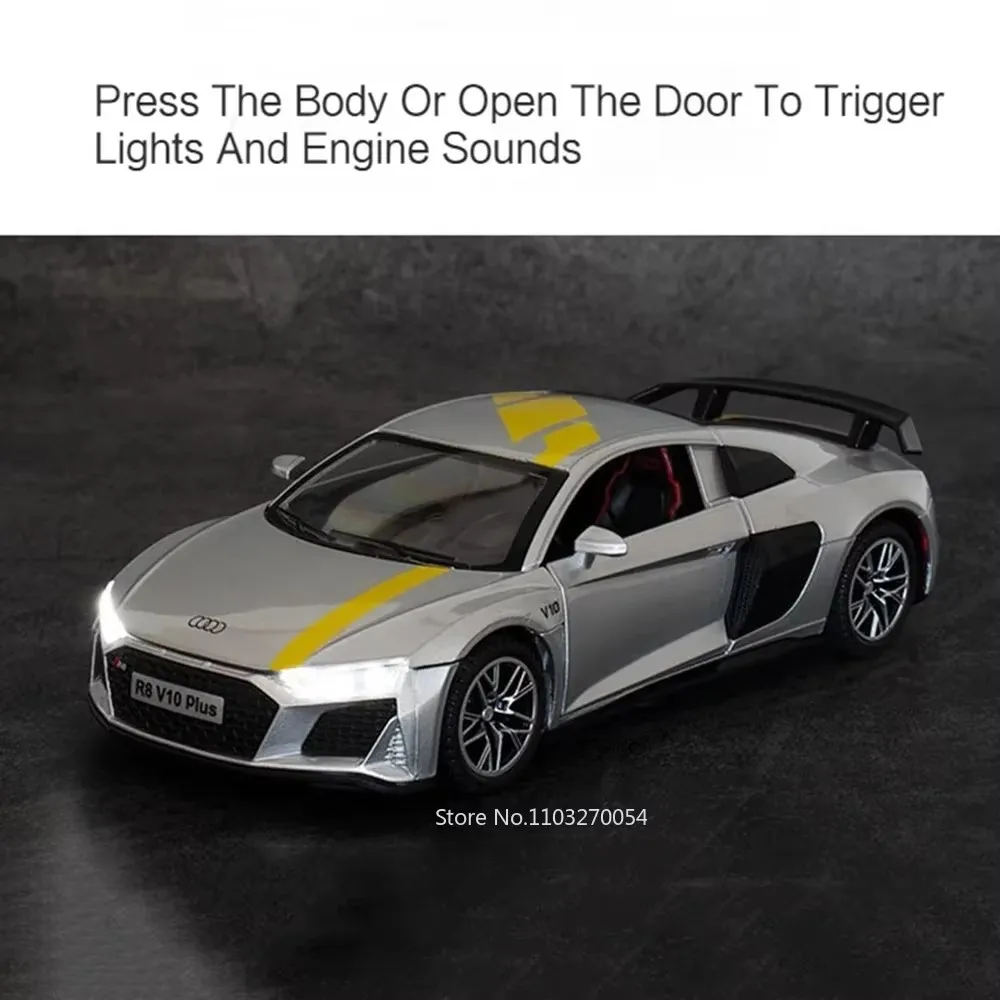Red Diecast Audi R8 V10 Plus Model 1:32 Scale 4 Red Diecast Audi R8 V10 Plus Model 1:32 Scale - Image 4