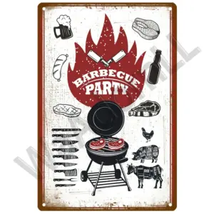 Retro BBQ Party Metal Sign Plaque 20x30 cm 39 S940f195b27b149f0b633018485463f21W 2