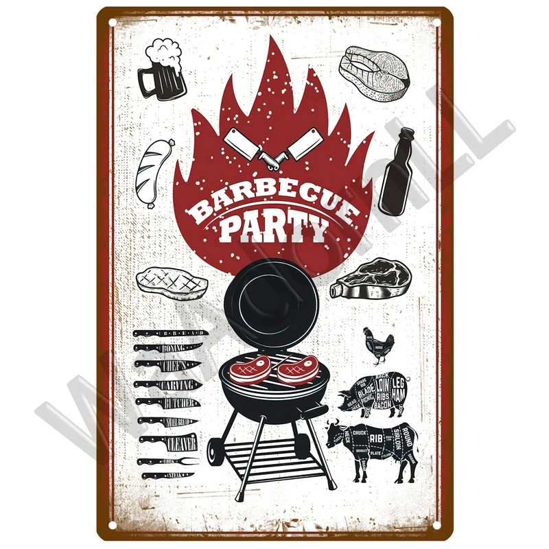 BBQ Zone Vintage Metal Tin Sign 20x30 cm 20 BBQ Zone Vintage Metal Tin Sign 20x30 cm - Image 20