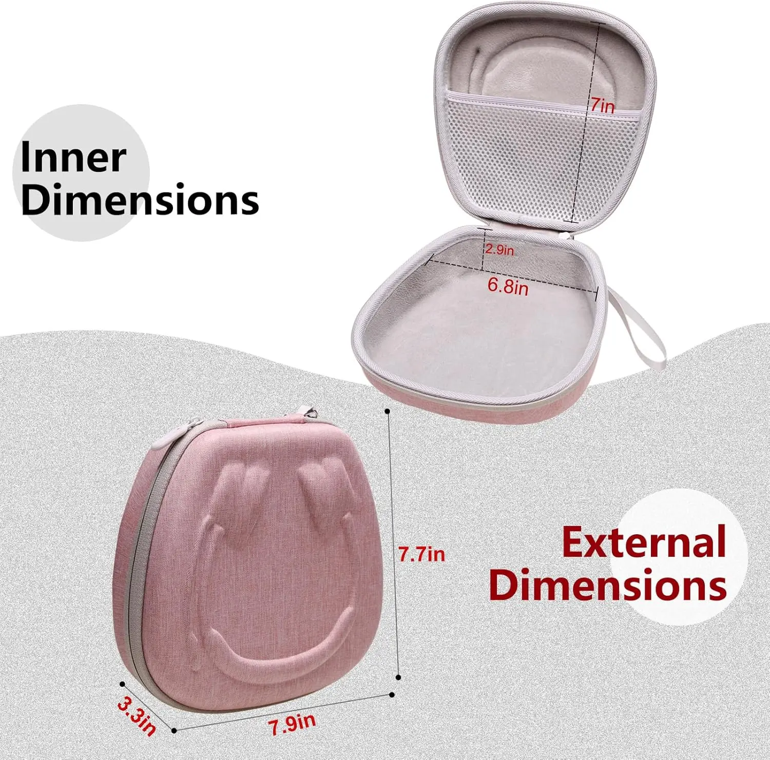 Light Grey EVA Headphone Case for Logitech & Jabra 4 Light Grey EVA Headphone Case for Logitech & Jabra - Image 4