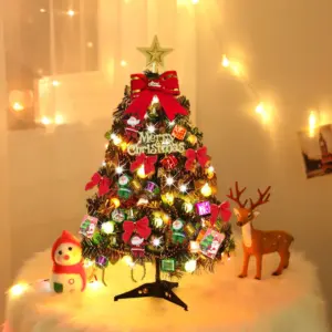 Miniature 50cm Festive Christmas Tree Set with Lights 12 S95612f80024349d1a195a544bf2261c0I