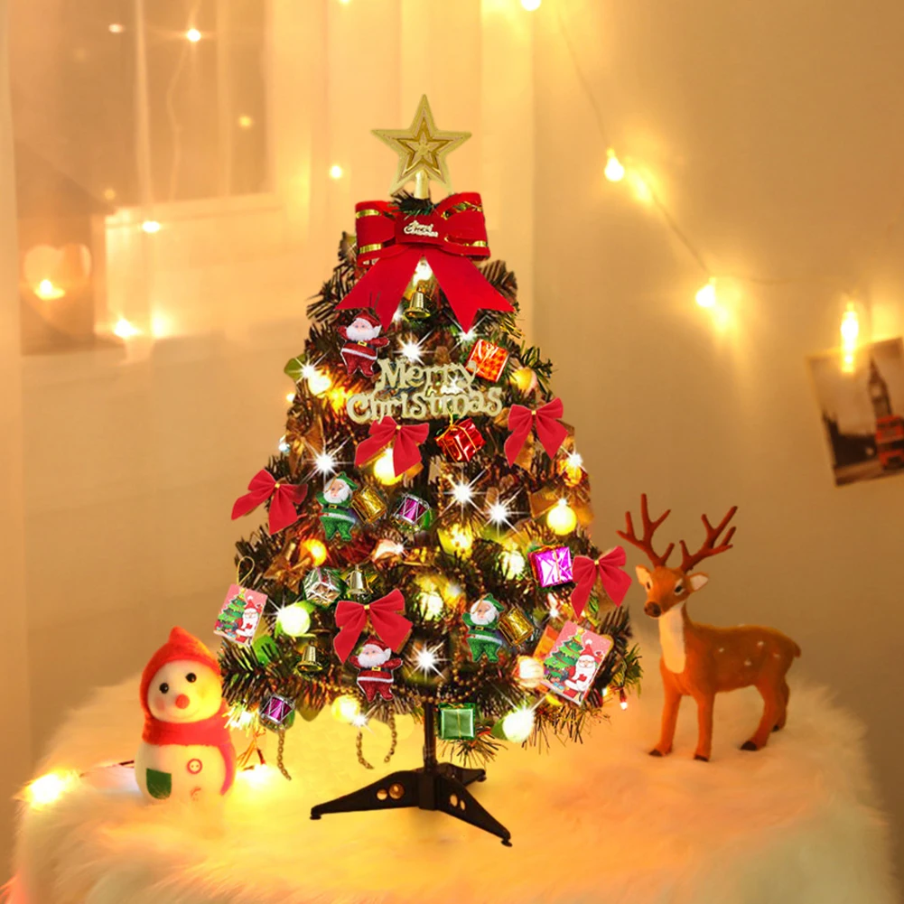 Miniature 50cm Festive Christmas Tree Set with Lights 5 Miniature 50cm Festive Christmas Tree Set with Lights - Image 5