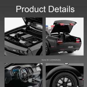 1:24 Scale Diecast Challenger SRT Hellcat & Police Car 14 S963ca63150564b748aecae1a53591f9bp