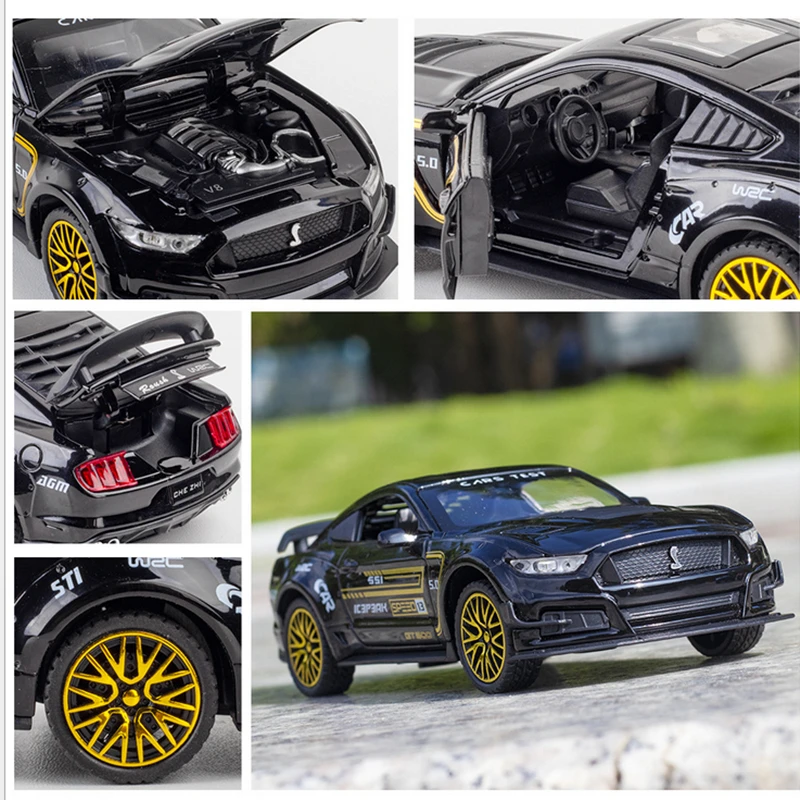 Ford Mustang Shelby GT500 1:32 Diecast Model Black 4 Ford Mustang Shelby GT500 1:32 Diecast Model Black - Image 4