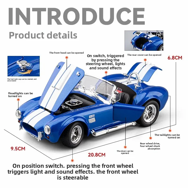 Shelby Cobra 427 SC Diecast Model 1:24 Scale 4 Shelby Cobra 427 SC Diecast Model 1:24 Scale - Image 4