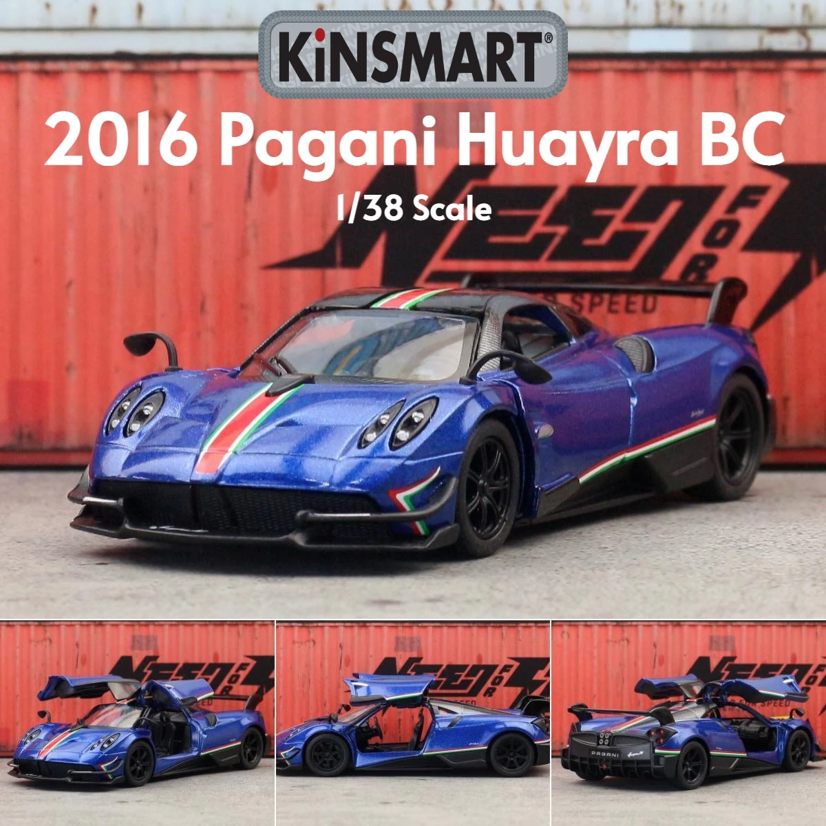 Pagani Huayra BC Super Sport Diecast Model in Blue 8 Pagani Huayra BC Super Sport Diecast Model in Blue - Image 8