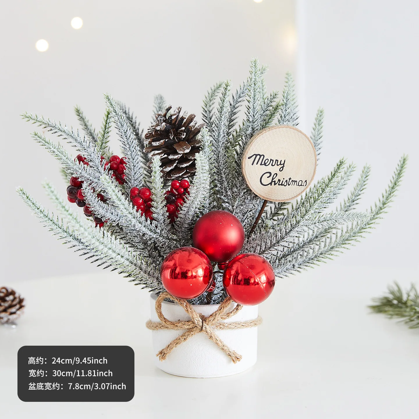 25cm Festive Mini Christmas Tree for Table Decor 7 25cm Festive Mini Christmas Tree for Table Decor - Image 7