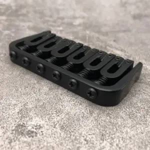 Black Fixed Guitar Bridge with Stainless Steel Saddles 6 S99778e319a7c4746967fca64c071cdf88