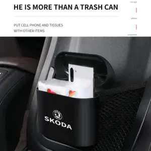 Skoda Black Car Trash Can with Flip Lid 10 S9a8bac5afd89464ea1ebd9db4a88f257W