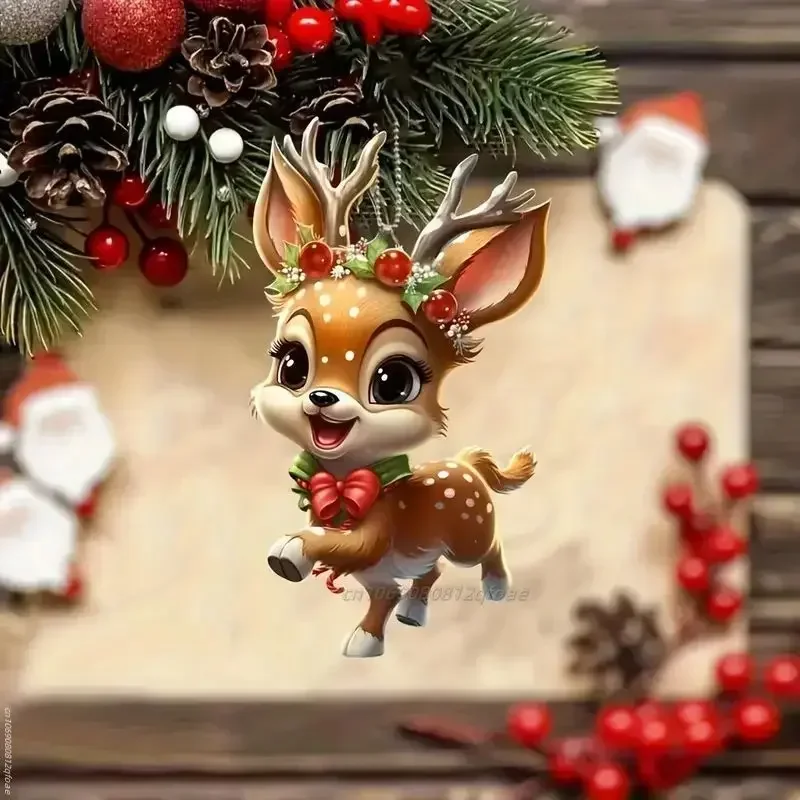 Santa Claus Christmas Ornament 8cm Acrylic 17 Santa Claus Christmas Ornament 8cm Acrylic - Image 17