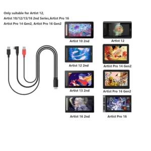 3-in-1 Cable for XP-Pen Artist Series Tablets