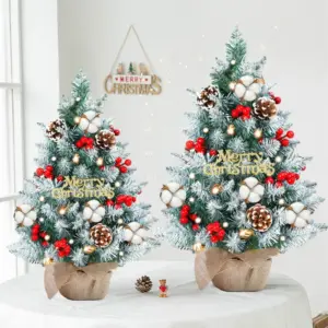 Miniature 50cm Festive Christmas Tree Set with Lights 9 S9af77f53505f458f95640edf2d78e9a4F