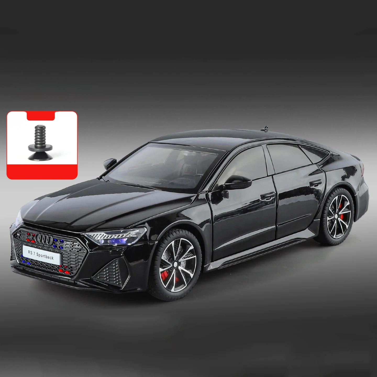 Black RS7 Sportback 1:24 Diecast Model 8 Black RS7 Sportback 1:24 Diecast Model - Image 8