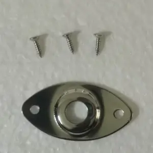 Chrome Guitar Jack Plate for Electric Guitar and Bass