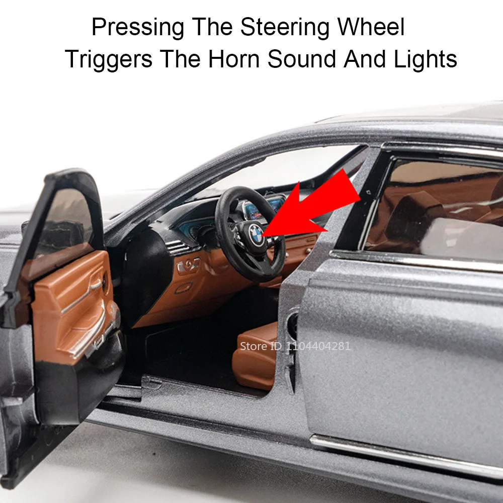 Black BMW 7 Series 760Li Diecast Model 5 Black BMW 7 Series 760Li Diecast Model - Image 5