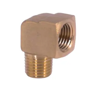 Brass 90° Elbow Fitting for Pipes (1/8"-1/2")