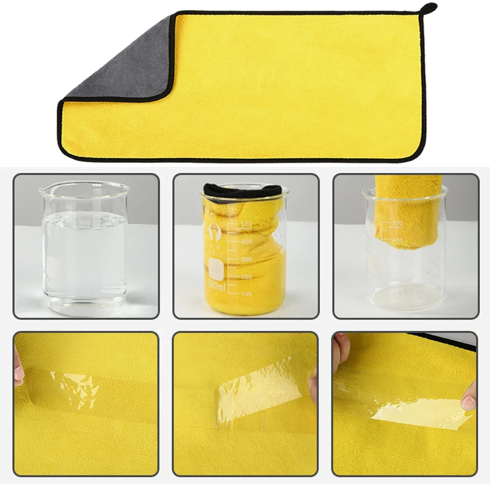 Bright Yellow Microfiber Car Wash Towel 60x160cm 3 Bright Yellow Microfiber Car Wash Towel 60x160cm - Image 3