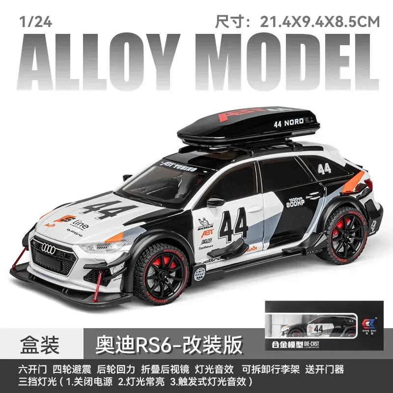 1:24 Scale Audi RS6 Diecast Model with Lights 6 1:24 Scale Audi RS6 Diecast Model with Lights - Image 6