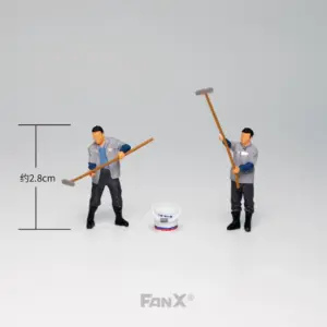 Miniature Cleaning Scene Doll Set for Desks