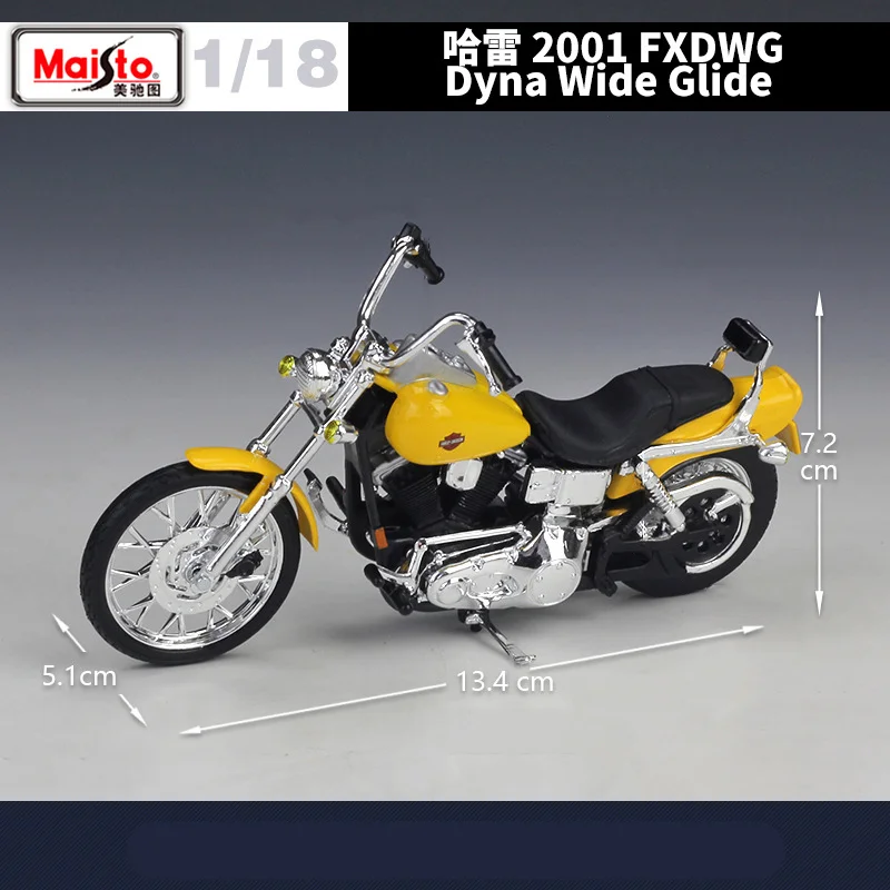 Yellow Harley Davidson FXDWG Model 1:18 Diecast Replica 3 Yellow Harley Davidson FXDWG Model 1:18 Diecast Replica - Image 3