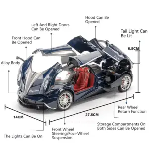 Diescast Pagani Huayra 1:18 Model with Light 15 Sa02df1fe49b24b64b725e78c2ae60ed70