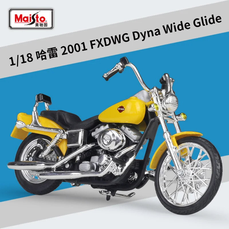Yellow Harley Davidson FXDWG Model 1:18 Diecast Replica 2 Yellow Harley Davidson FXDWG Model 1:18 Diecast Replica - Image 2