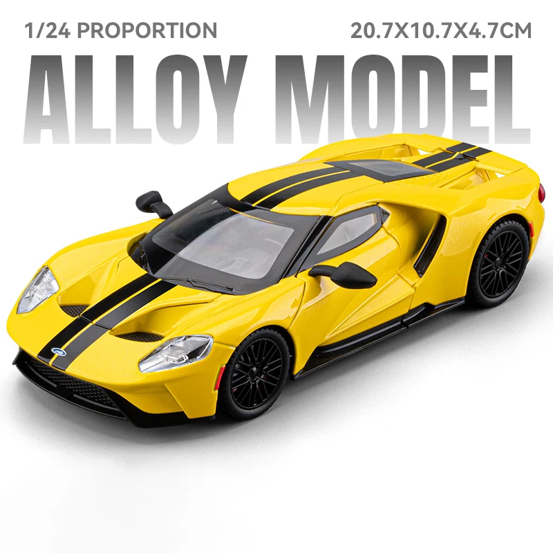 Vibrant Yellow Ford GT 1:24 Diecast Model 7 Vibrant Yellow Ford GT 1:24 Diecast Model - Image 7