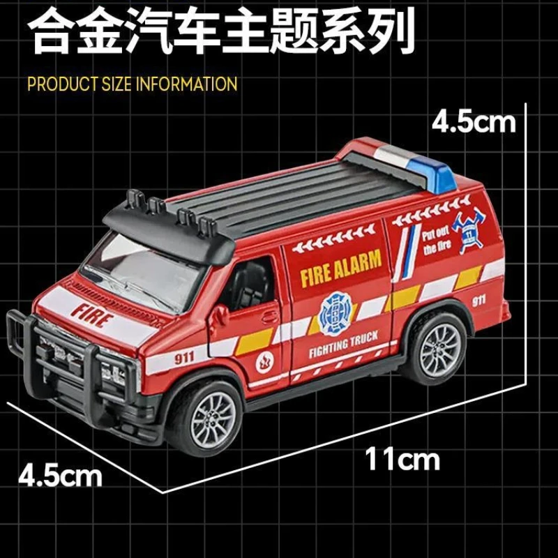 1:32 Scale Alloy Police Fire Truck Model 5 1:32 Scale Alloy Police Fire Truck Model - Image 5