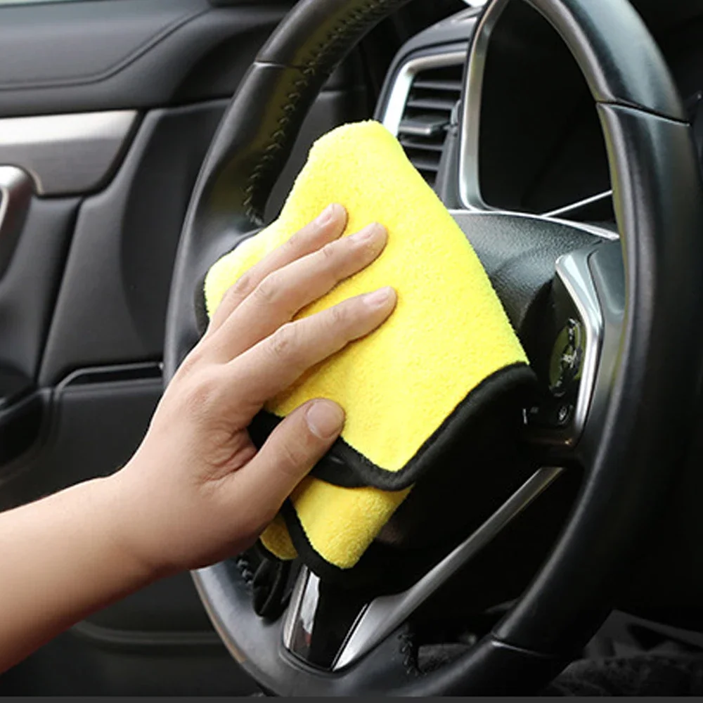 Bright Yellow Microfiber Car Wash Towel 60x160cm 4 Bright Yellow Microfiber Car Wash Towel 60x160cm - Image 4
