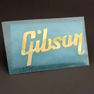 Gold Gibson Logo Guitar Decal Sticker 40x21mm