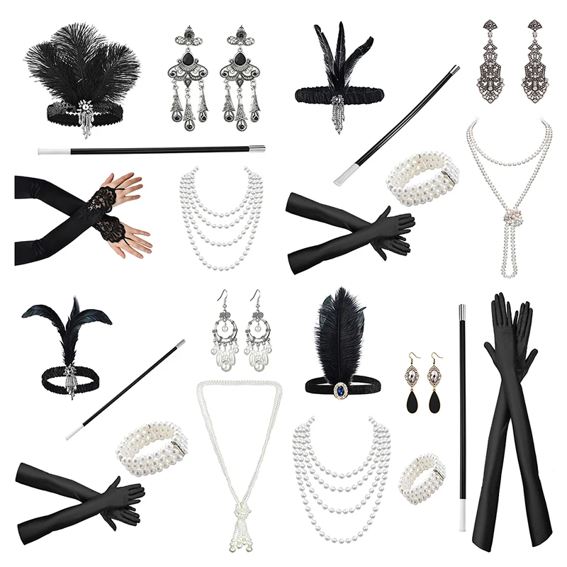 1920s Flapper Accessories Set for Adults 1 1920s Flapper Accessories Set for Adults