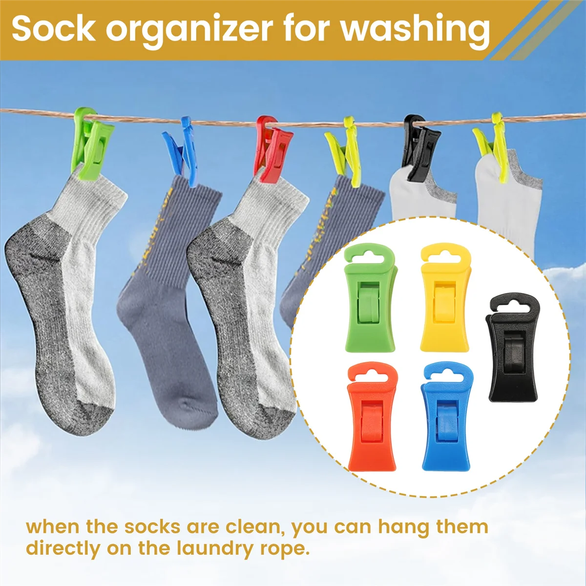 60 Colorful Sock Clips for Laundry Organization 5 60 Colorful Sock Clips for Laundry Organization - Image 5