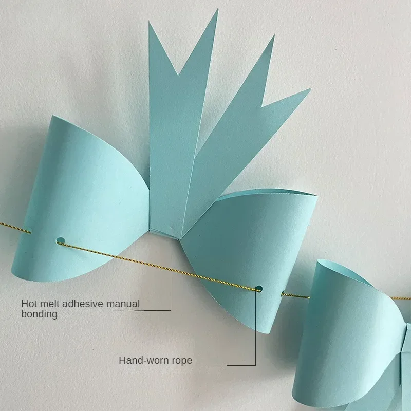 Pink Paper Garland Banner with Large Bows 5 Pink Paper Garland Banner with Large Bows - Image 5