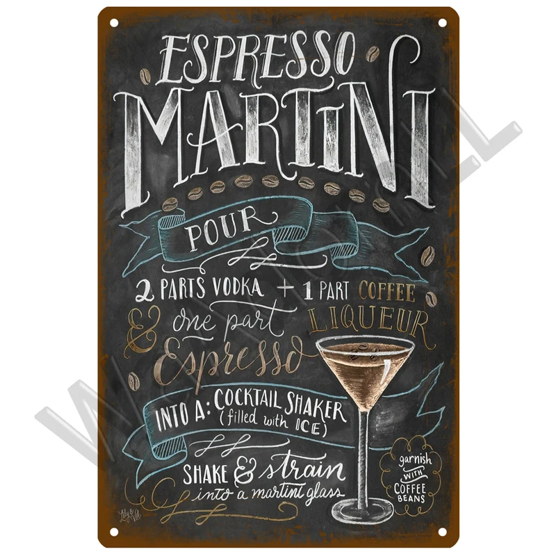 Vintage Cocktail Decorative Tin Sign 20x30 cm 10 Vintage Cocktail Decorative Tin Sign 20x30 cm - Image 10
