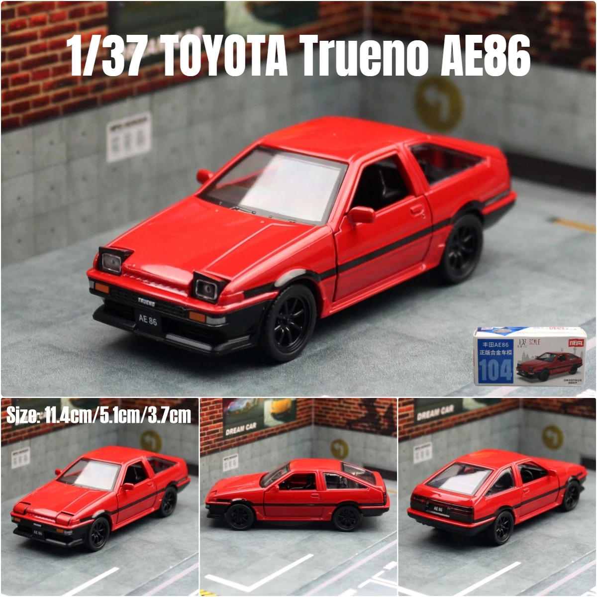 Toyota AE86 1:37 Diecast Model Car in White 8 Toyota AE86 1:37 Diecast Model Car in White - Image 8