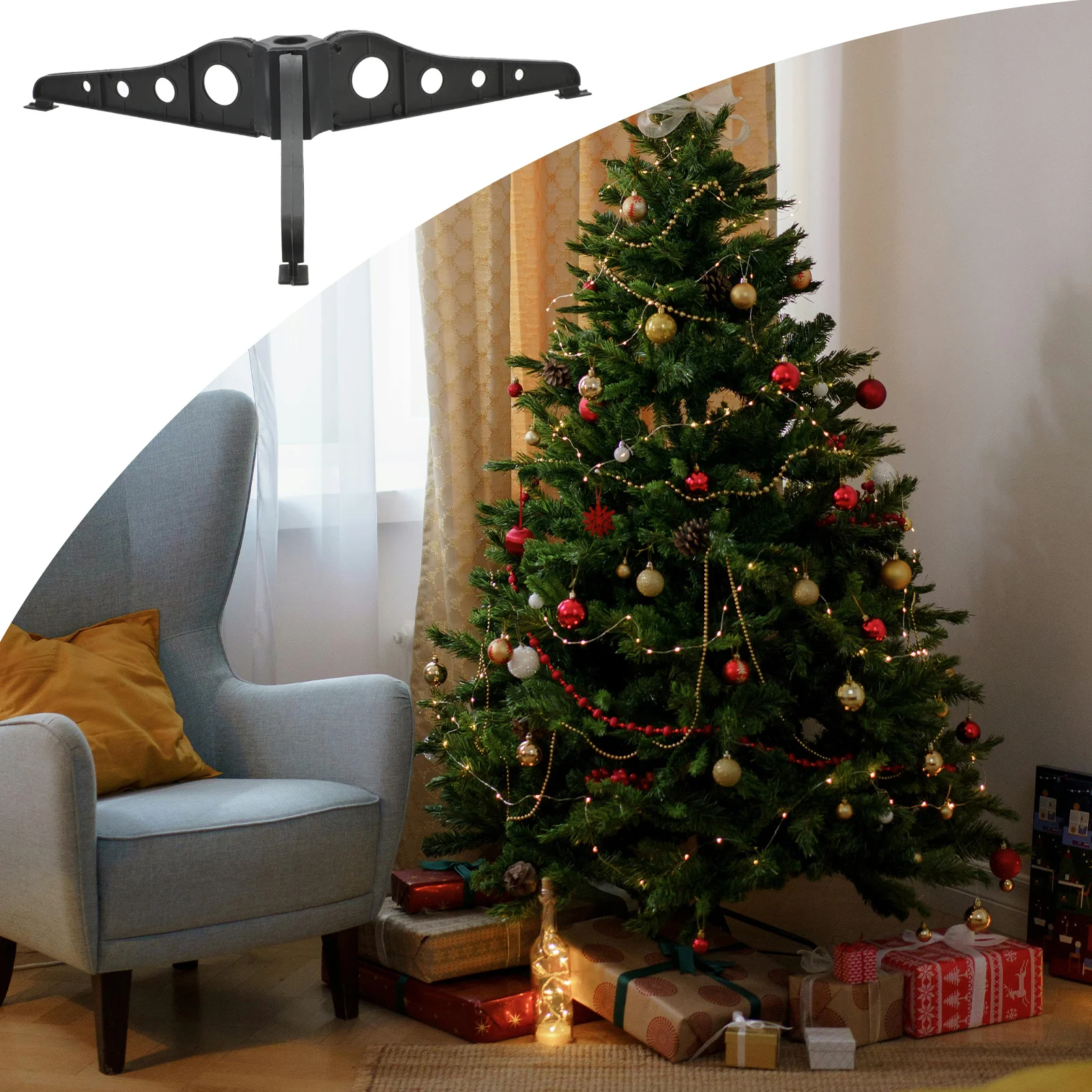 Black Plastic Christmas Tree Stand 39cm 4 Black Plastic Christmas Tree Stand 39cm - Image 4