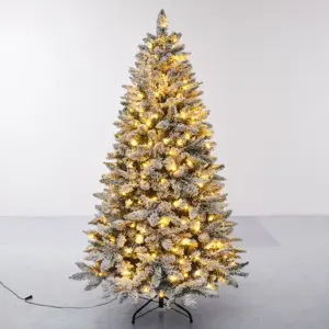 Flocked Christmas Tree 120-270cm with LED Lights 10 Sa42c2912cdd04d499ef2503adc3fdf5dn