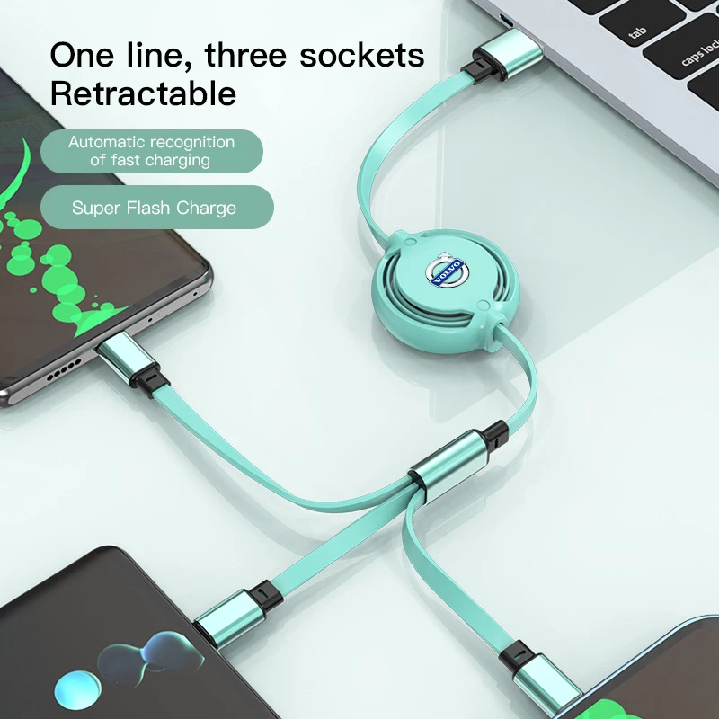 Black Retractable Multi-Device Charging Cable 3 Black Retractable Multi-Device Charging Cable - Image 3