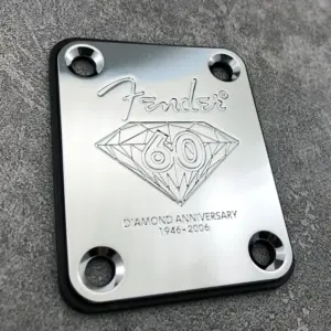 Fender Anniversary Neck Plate in Chrome, Gold, or Black
