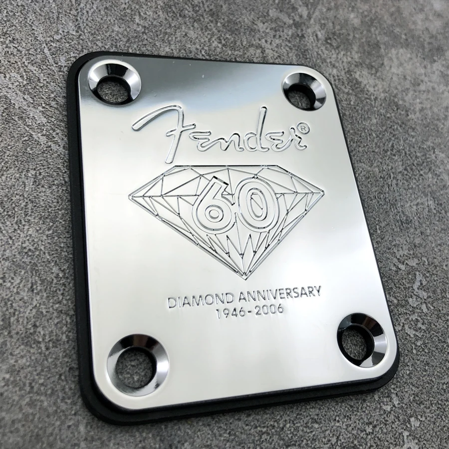 Fender Anniversary Neck Plate in Chrome, Gold, or Black 1 Fender Anniversary Neck Plate in Chrome, Gold, or Black