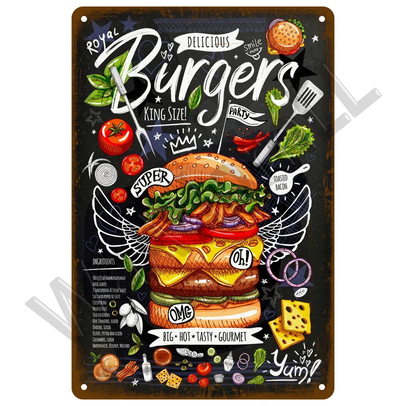 Vintage Metal Pizza Sign for Home Decor 17 Vintage Metal Pizza Sign for Home Decor - Image 17