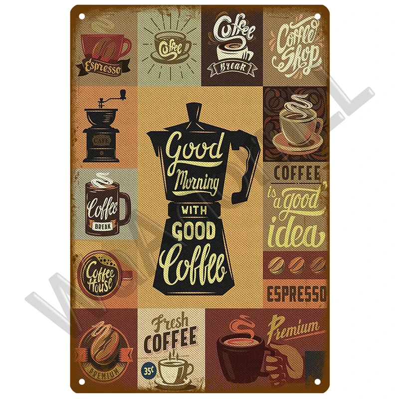 Coffee Themed Tin Sign Collection 20x30 cm 5 Coffee Themed Tin Sign Collection 20x30 cm - Image 5