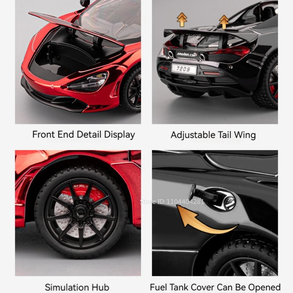 1:24 Alloy Diecast Sports Car Model 6 1:24 Alloy Diecast Sports Car Model - Image 6