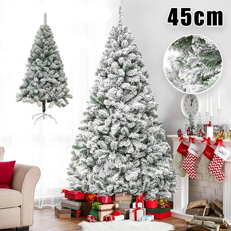 Frosted Snowy Flocked Christmas Tree 45cm 2 Frosted Snowy Flocked Christmas Tree 45cm - Image 2