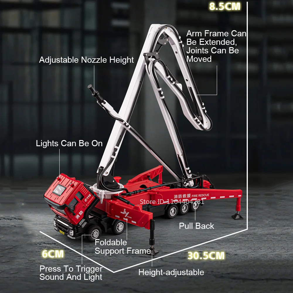 Realistic Fire Rescue Truck Model 1:32 Scale 5 Realistic Fire Rescue Truck Model 1:32 Scale - Image 5