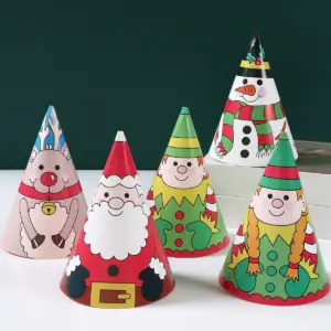 Festive Christmas Snowman Paper Hat in 2 Styles 9 Sa86f0ad289b1489b8756666b112348c7X