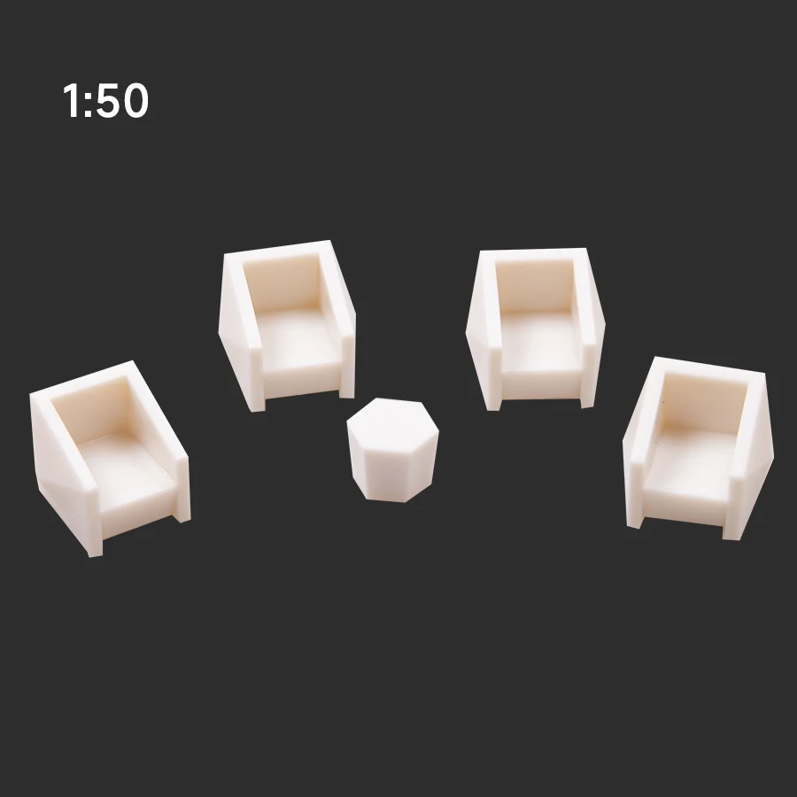 Modern White Miniature Furniture Set for Dioramas 5 Modern White Miniature Furniture Set for Dioramas - Image 5