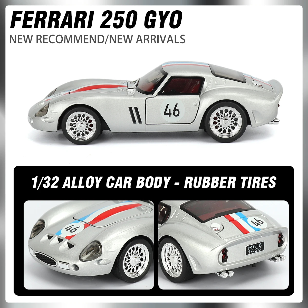 1:32 Ferrari 250 GTO Diecast Model in Vibrant Colors 2 1:32 Ferrari 250 GTO Diecast Model in Vibrant Colors - Image 2