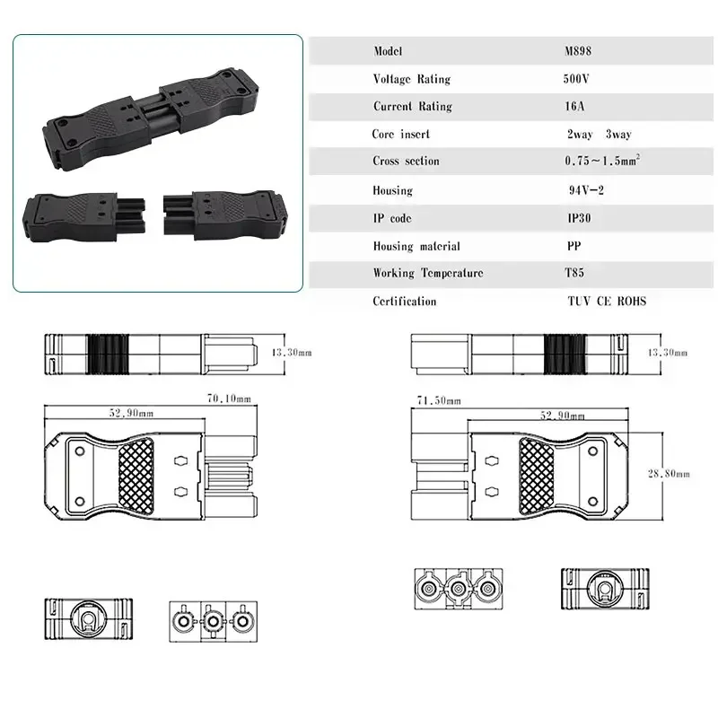 Widsay 2/3-Pin Black Docking Terminal 2 Widsay 2/3-Pin Black Docking Terminal - Image 2